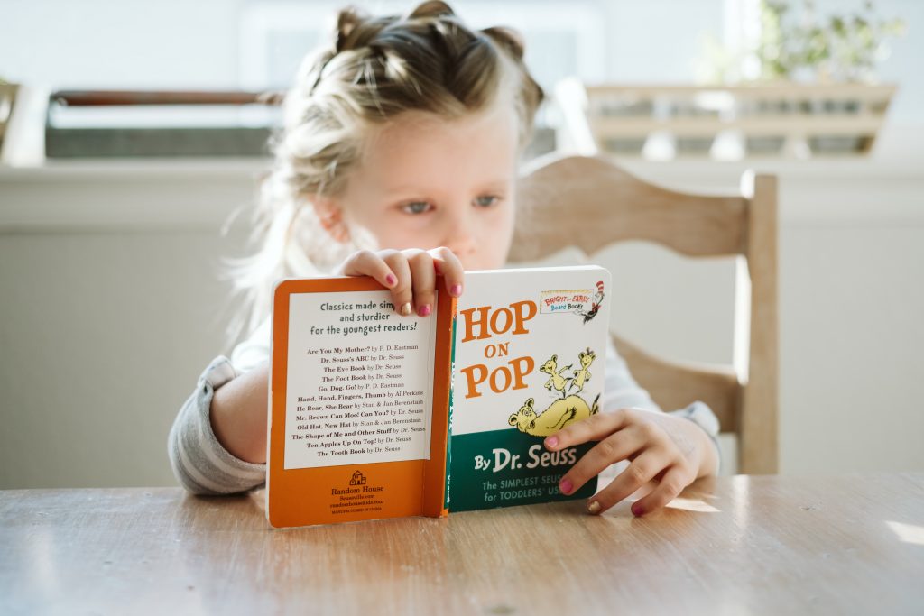 Child reading Child reading Dr Seus